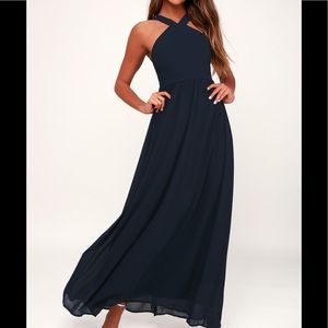 Lulu’s Air is Romance Navy Blue Maxi Dress